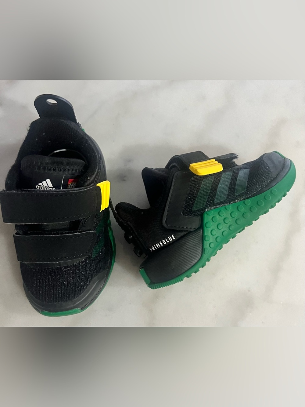 Lego Kids Black Sneakers with Green and Yellow Stud Soles